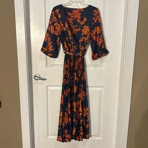 Boutique Accordion Skirt Wedding Guest Dress